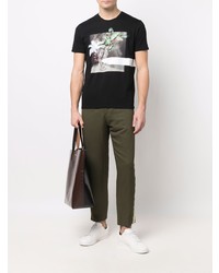 T-shirt à col rond imprimé noir Etro