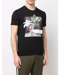 T-shirt à col rond imprimé noir Etro