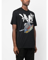 T-shirt à col rond imprimé noir Philipp Plein