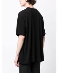 T-shirt à col rond imprimé noir Yohji Yamamoto