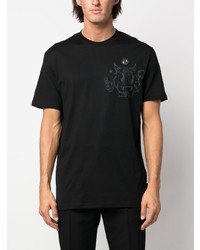 T-shirt à col rond imprimé noir Philipp Plein