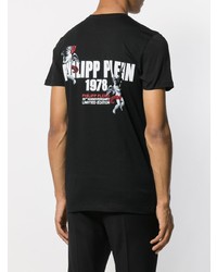 T-shirt à col rond imprimé noir Philipp Plein