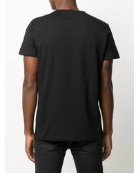 T-shirt à col rond imprimé noir Balmain