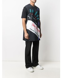 T-shirt à col rond imprimé noir Raf Simons