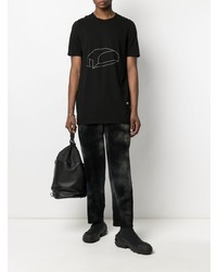 T-shirt à col rond imprimé noir Rick Owens DRKSHDW