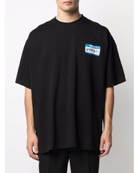 T-shirt à col rond imprimé noir Vetements