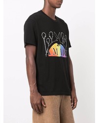 T-shirt à col rond imprimé noir Amiri