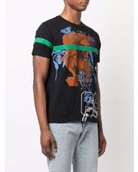 T-shirt à col rond imprimé noir Etro