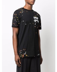 T-shirt à col rond imprimé noir Philipp Plein