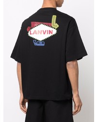 T-shirt à col rond imprimé noir Lanvin