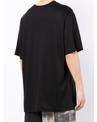 T-shirt à col rond imprimé noir Yohji Yamamoto