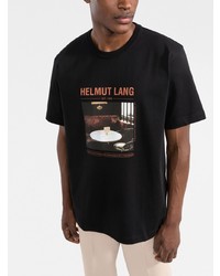 T-shirt à col rond imprimé noir Helmut Lang