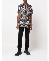 T-shirt à col rond imprimé noir Philipp Plein