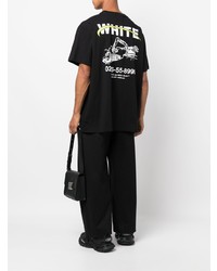 T-shirt à col rond imprimé noir Off-White