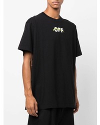 T-shirt à col rond imprimé noir Off-White