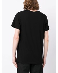 T-shirt à col rond imprimé noir Yohji Yamamoto