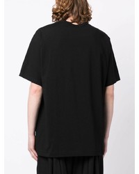 T-shirt à col rond imprimé noir Yohji Yamamoto