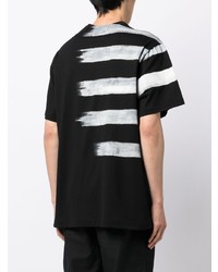 T-shirt à col rond imprimé noir Yohji Yamamoto