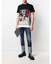 T-shirt à col rond imprimé noir DSQUARED2