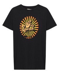 T-shirt à col rond imprimé noir Greg Lauren
