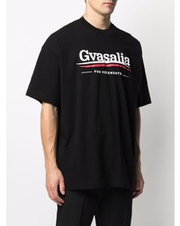 T-shirt à col rond imprimé noir Vetements