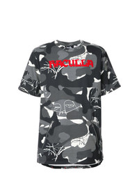 T-shirt à col rond imprimé noir Haculla