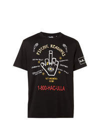 T-shirt à col rond imprimé noir Haculla