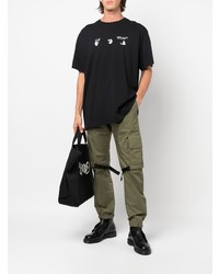 T-shirt à col rond imprimé noir Off-White