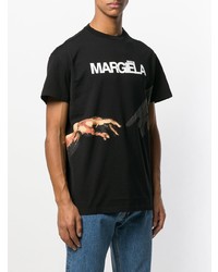 T-shirt à col rond imprimé noir Maison Margiela