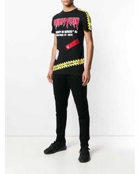 T-shirt à col rond imprimé noir Philipp Plein