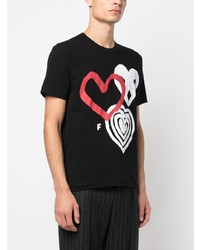 T-shirt à col rond imprimé noir Black Comme Des Garçons