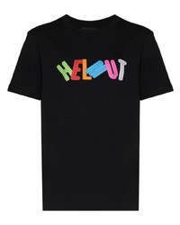 T-shirt à col rond imprimé noir Helmut Lang