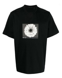 T-shirt à col rond imprimé noir Helmut Lang