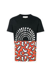 T-shirt à col rond imprimé noir Henrik Vibskov