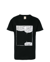 T-shirt à col rond imprimé noir Herman