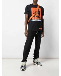 T-shirt à col rond imprimé noir Heron Preston