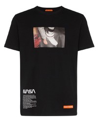 T-shirt à col rond imprimé noir Heron Preston