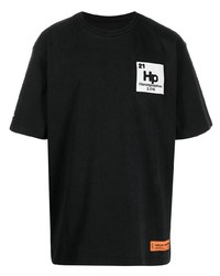 T-shirt à col rond imprimé noir Heron Preston