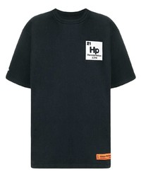 T-shirt à col rond imprimé noir Heron Preston