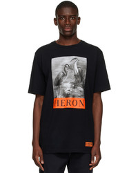 T-shirt à col rond imprimé noir Heron Preston