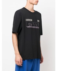 T-shirt à col rond imprimé noir Heron Preston