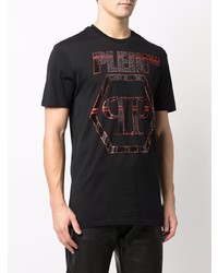 T-shirt à col rond imprimé noir Philipp Plein