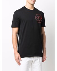 T-shirt à col rond imprimé noir Philipp Plein