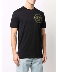 T-shirt à col rond imprimé noir Philipp Plein