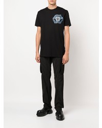 T-shirt à col rond imprimé noir Philipp Plein