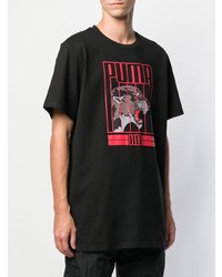 T-shirt à col rond imprimé noir Puma