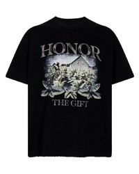 T-shirt à col rond imprimé noir HONOR THE GIFT
