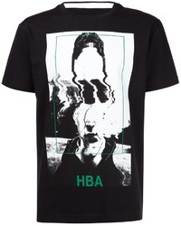 T-shirt à col rond imprimé noir Hood by Air
