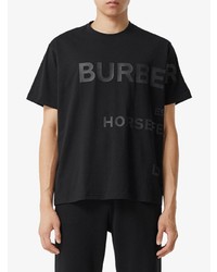 T-shirt à col rond imprimé noir Burberry