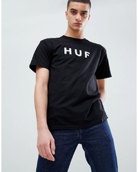 T-shirt à col rond imprimé noir HUF